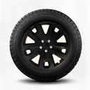 LYDS Titan 17 Inch Hubcaps for Trucks & Cars, Matte Black Wheel Covers, Heavy-Duty ABS Snap-On Rim Covers, Set of 4