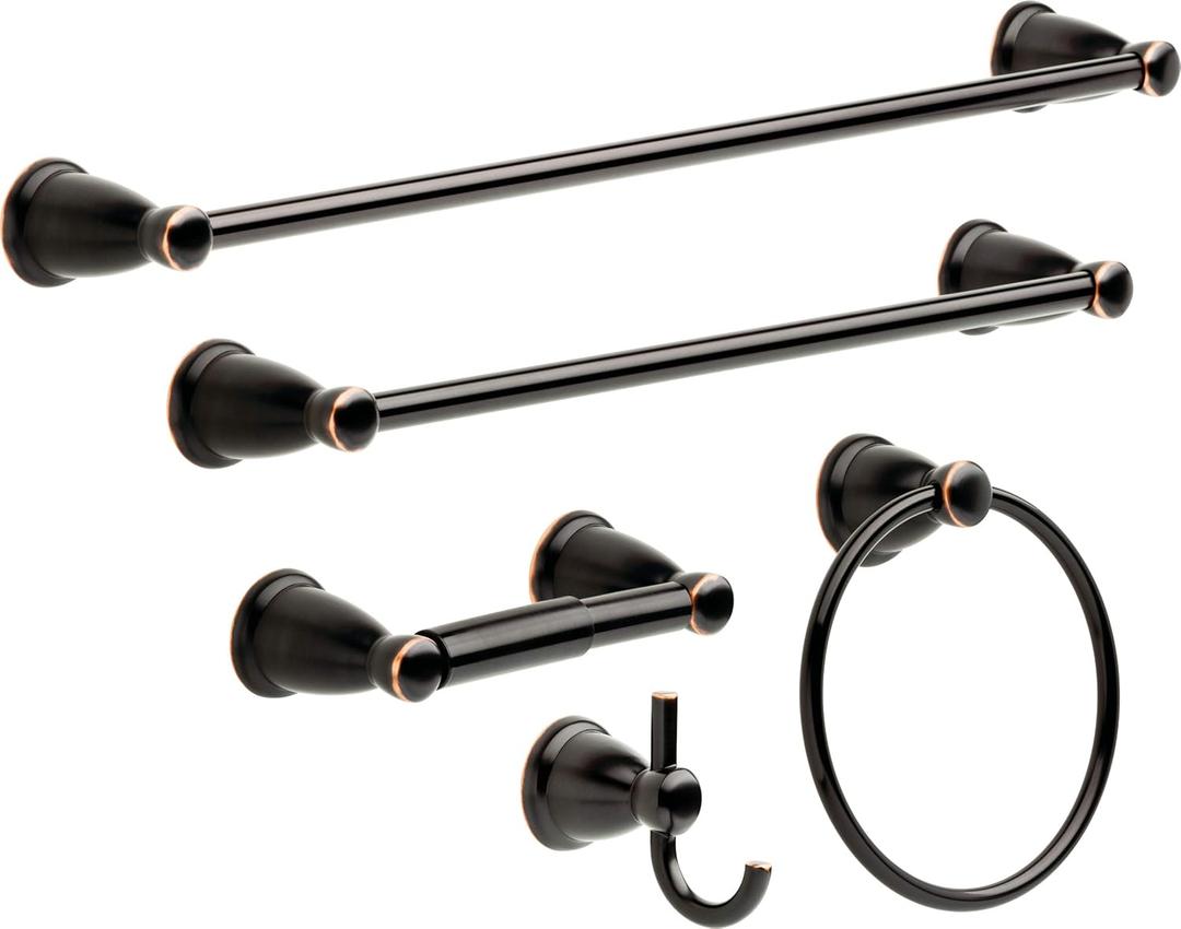 Franklin Brass Kinla (1-Pack) 24" Towel Rack for Bathroom, Oil Rubbed Bronze Towel Bar for Bathroom Wall Towel Holder Rod Wall Mounted Bathroom Accessories KIN24-OB1 (24 inch)