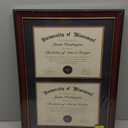 Double Diploma Frame with Mat Fits Two 8.5x11 Inch Certificates, Documents and College Degree, Cherry Red 14x20 Frame with Golden Trim for 8 1/2 x 11 with Black Gold Double Mat Wall Mounting