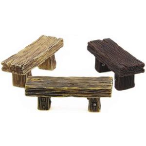 3Pcs Mini Resin Bench Miniature Fairy Garden Bench Dollhouse Accessories Statue DIY Decor Gift