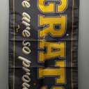 36Pcs Graduation Banner Balloon Party Decorations 2025, Congrats Grad Banner Yard Outdoor Decorations, Graduation Balloons for High School College Party Supplies, Black Gold