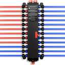 50243 24-Port PEX Manifold | Compatible with viega manabloc | 15 Cold 9 Hot Water Distribution | 3/4" Inlet 1/2" Zero Lead Poly Alloy PEX Crimp | Easy Installation & Color-Coded Ports