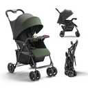 BabyVista Lightweight Umbrella Stroller, Travel Stroller with Near-Flat Recline & Snack Tray, Compact Folding with One Hand, UPF50+ Sun Canopy, Theme Park Approved