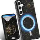 Toycamp for Samsung Galaxy A15 5G Case - Compatible with Magsafe Credit Card Holder Wallet Magnetic Cute Women Teen Girls Kawaii Girly Unique Sun Moon Design Phone Cover for Galaxy A15 5G
