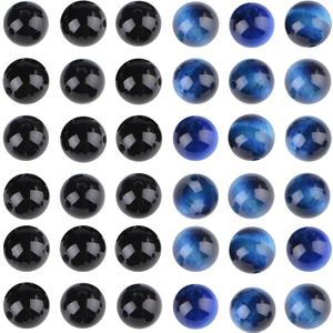 Massive Beads 100PCS Natural Crystal Beads Black Onyx & Blue Tiger Eye Gemstone Round Loose Energy Healing Beads with Free Crystal Stretch Cord for Jewelry Making (Black Onyx & Blue Tiger Eye, 8MM)