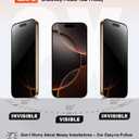 [4 in 1] Magnetic for iPhone 16 Pro Max Case, 2 Pics Privacy Screen Protectors and 1 Pic Camera Protector, Fit for MagSafe, Military Grade Shockproof Translucent Matte 16 Pro Max Cover 6.9", Black