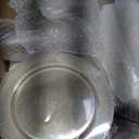 700 Piece Gold Glitter Plastic Dinnerware Set for 100 Guests