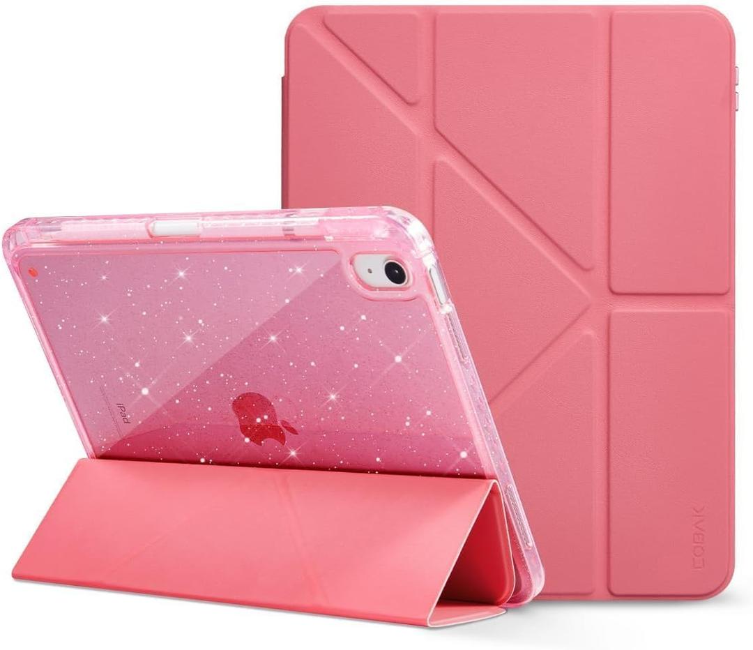 CoBak Case for iPad (A16) 11th Generation 11 Inch 2025, iPad 10th Generation 10.9 Inch 2022 - Protective Cover with Multi-Angle Includes Portrait Stand, Pencil Holder and Auto Wake/Sleep, Pink