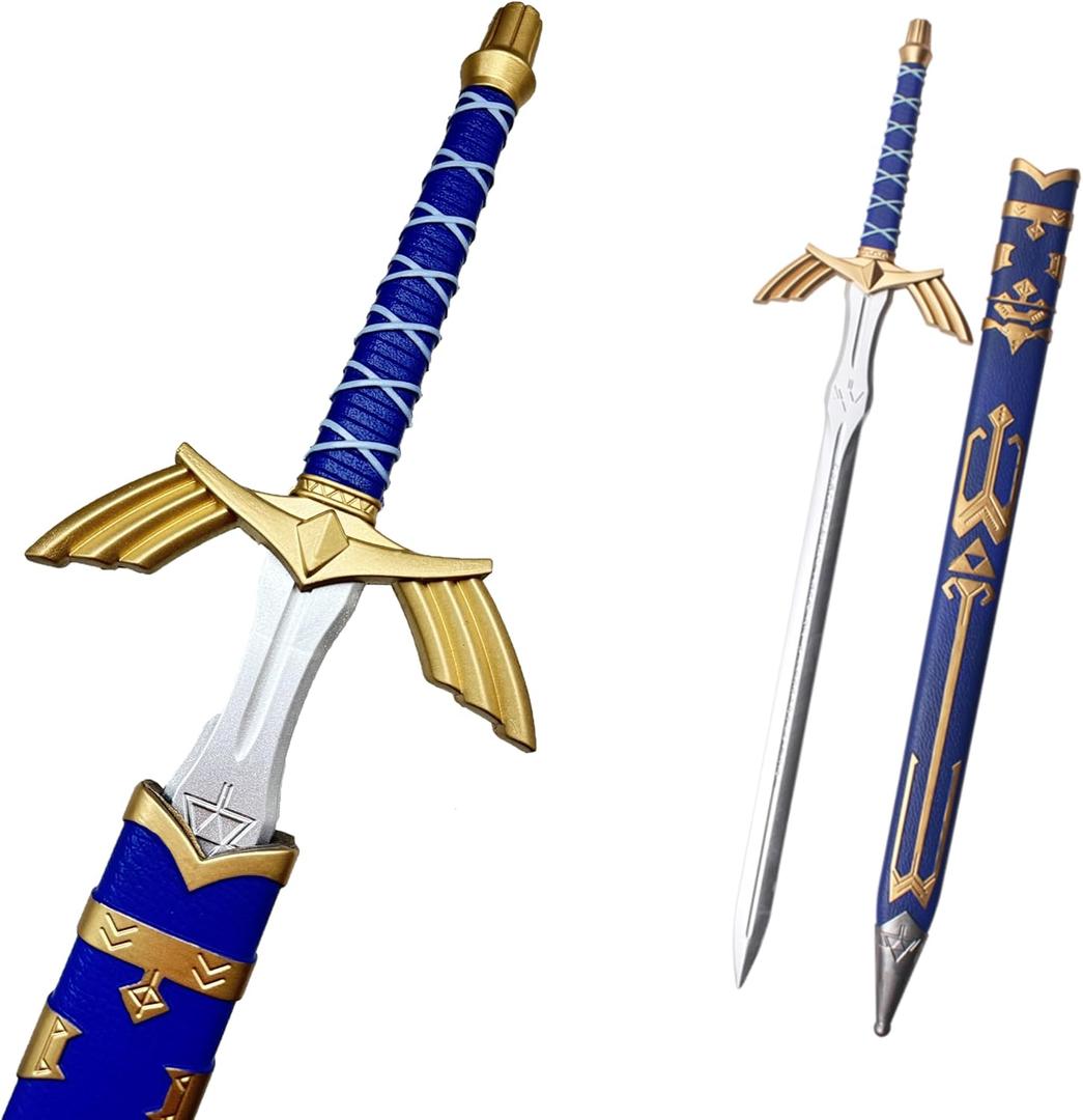 Blazing S. Legendary Master Sword Foam Material Sword - Multiple Style - Cosplay, Halloween, Xmas Gifts (Breath Wild Blue w/Scabbard 37")