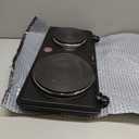 Elite Gourmet EDB-302BF Countertop Double Cast Iron Burner, 1500 Watts Electric Hot Plate, Temperature Controls, Power Indicator Lights, Easy to Clean, Black