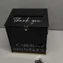 Black Acrylic Card Box with Lock & Slot, Gothic Wedding Card Boxes for Reception, Elegant Money Envelop Gift Cards Box for Party Wedding Birthday Baby Shower Graduation Table Decor