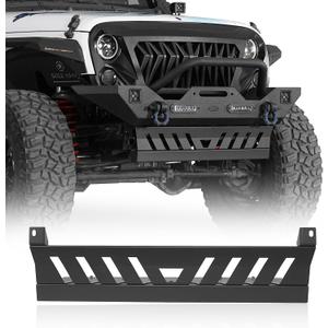 Hooke Road Front Skid Plate Bumper Armor for 2007-2018 Jeep Wrangler JK