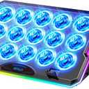 AIMIUZI Gaming Laptop Cooling Pad, Laptop Cooler with 15 Quiet Fans for 1217.3 Inch Notebook, Slim Portable Laptop Cooling Stand with 7 Height Adjustable, 2 USB Ports, Phone Stand