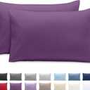 Bare Home Microfiber Pillow Cases - King 20x36 - Cooling Pillowcases - Double Brushed - Easy Care - Envelope Closure (King Pillowcase Set of 2, Plum)