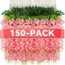 Alotiki 150 Pack Wisteria Hanging Flowers,Fake Hanging Flowers,Wisteria Artificiales Garland for Home Wedding Arch Floral Party Garden Ceremony Outdoor Decor,3.6 Feet Long(150,Pink)
