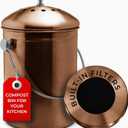 EPICA Countertop Compost Bin Kitchen | 1.3 Gallon | Odorless Composting Bin with Carbon Filters | Indoor Compost Bin with Lid | Stainless Steel Kitchen Composter for Food Scraps & Waste Recycling