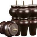 Wood Furniture Legs 8 inch Sofa Legs Pack of 4,Round Couch Legs Espresso Mid Century Chair feet Replacement,Sofa Replacement Parts