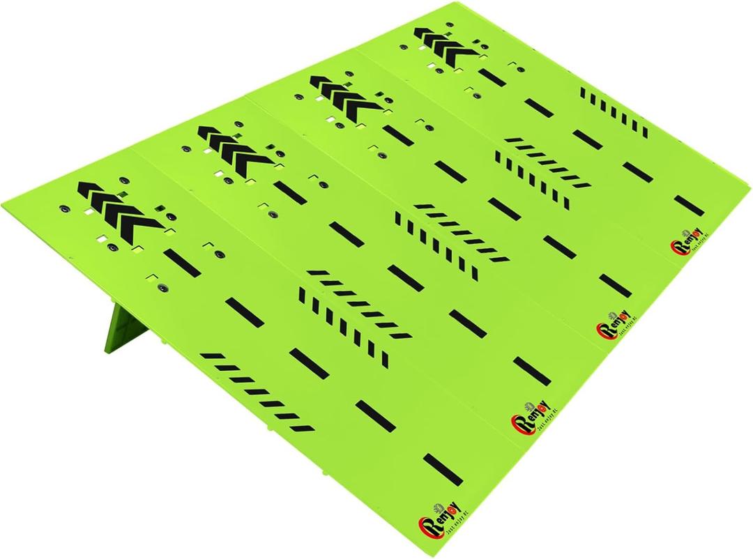 RC Car Jump Ramp Takeoff Board RC Ramp for Jumping Stunt Playset for 1/12 1/14 1/16 1/18 1/24 Remote Control Model Car, 4 Boards (Green)