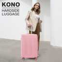 Kono Lightweight 28 Inch Expandable Luggage with Quiet Spinner Wheels TSA Lock, Scratch and Drop Resistant PC+ABS Hardside Durable Large Checked Suitcase, Pink