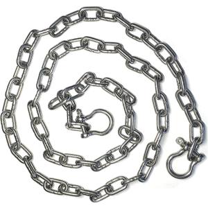 US Stainless Stainless Steel 316 Anchor Chain 1/4" or 6mm by 15' Long with Shackles