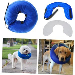 Pet Inflatable Collar Dog Recovery Wound Healing Plush Material Collar Dog Supplies Bite PVC Comfortable