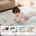 Fodoss Baby Playpen with Mat, Small Play Pen(47x47inch), for Babies and Toddlers, Pen Apartment, Yard Baby, Fence Area Playyard Activity Center (Dark Gray)