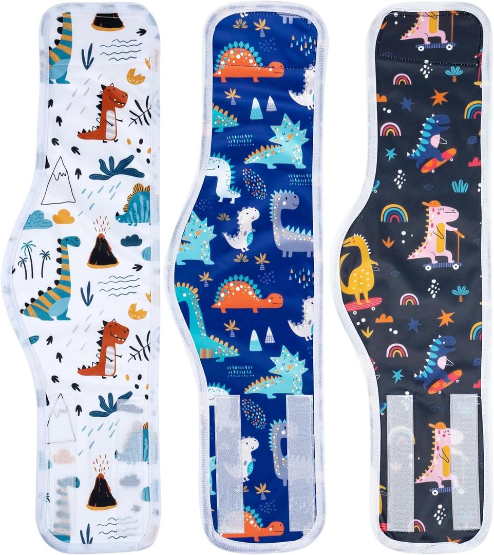 MICOOYO Male Dog Diaper Lightweight Dog Wraps Washable Dogs Diapers Doggie Belly Bands for Male Dogs, Puppy Diapers Large (Dinosaur,L)