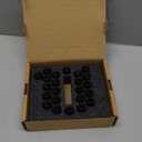 M14x1.5 Black Truck Lug Nuts, 24pcs for 6 Lug Wheels, 2" Tall Acorn Seat with Socket Key, Replacement for Chevy Silverado Tahoe GMC Sierra Ford F150