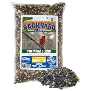 CountryMax Backyard Seeds Premium Blend Bird Seed to Attract Songbirds - Wild Bird Food Mix with Black Oil Sunflower (7 Pounds)