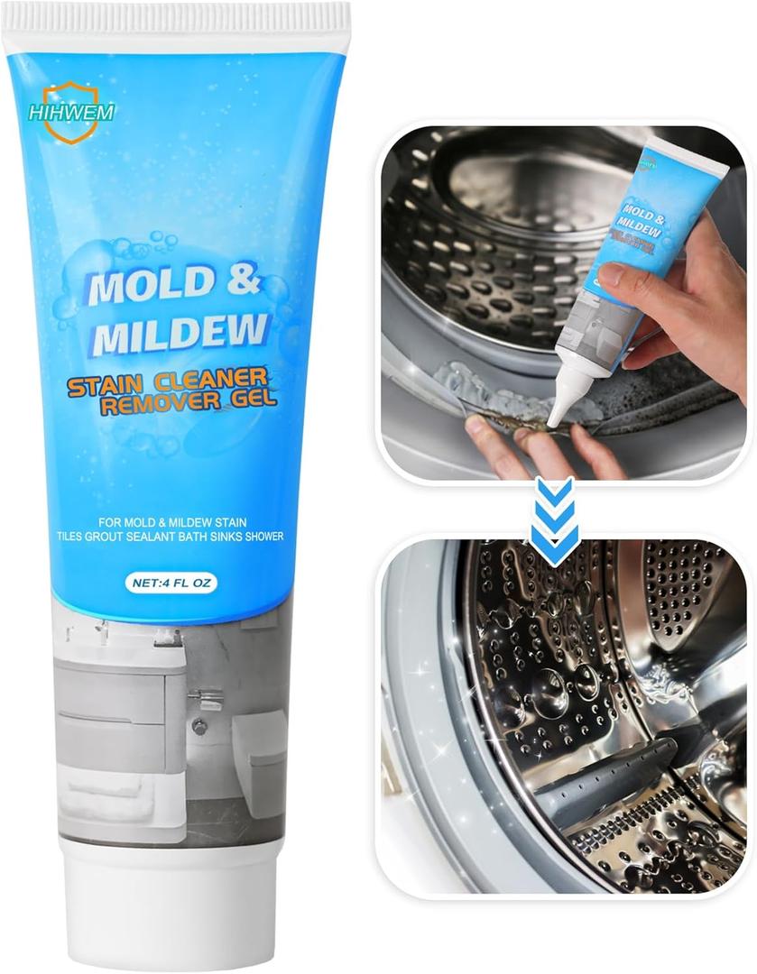 Mold Remover Gel, Household Washing Machine Cleaner for Washing Machine Seal, Bathroom Grout, Caulk, Mold Cleaner Best for Home Sink, Kitchen, Showers