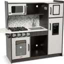 Melissa & Doug Chef's Wooden Pretend Play Kitchen for Kids with Ice Cube Dispenser  Charcoal Gray - FSC Certified