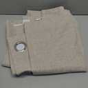 MIULEE 100% Blackout Polyester Textured Curtains for Bedroom Solid Thermal Insulated Ivory Grommet Room Darkening Curtains & Drapes Luxury Decor for Living Room Nursery 52 x 90 Inch (2 Panels)