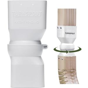 Directional Downspout Connector, 2.6 x 2.6", 360-Degree Rotation, Adjustable Angle (White)