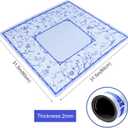 TIASUSAN Large Blue Mahjong Mat (31.5 x 31.5) with Black Carrying Bag, Anti-Slip, Noise-Reducing Table Cover for Mahjong, Poker, Board Games, Dominoes, and Card Games