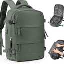 Vacuum Backpack Travel Laptop Backpacks For Women Men Carry On Backpack With Vacuum Compression Bags Seal Packing Personal Item Travel Bag Vacpack Backpacks Without Pump Olive Green