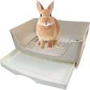 kathson Large Rabbit Litter Box Trainer, Potty Corner Toilet with Drawer Bigger Pet Pan for Adult Hamster, Guinea Pig, Ferret, Galesaur, Bunny and Other Animals (Brown)