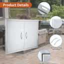 JIE JIN 30" W X 21" H Outdoor Kitchen Doors Double Doors Thickened 304 Brushed Stainless Steel BBQ Access Door BBQ Island Doors Outdoor Kitchen Accessories Door for Outdoor Kitchen BBQ Island