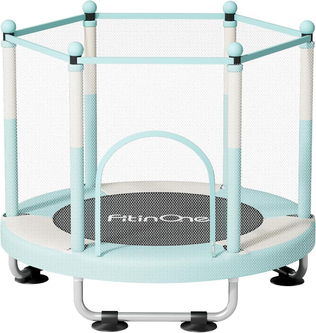 Fitinone Trampoline for Kids, 5 FT Indoor & Outdoor Toddler Trampoline with Safety Enclosure Net, Birthday Gifts for Kids, Gifts for Boy and Girl, Age 3-8