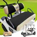 10L0L Golf Cart Seat Covers Kit - Universal Fit for EZGO TXT/RXV Front Seats | Breathable Mesh Fabric | Easy Installation | Black & Beige (No Staples Required)