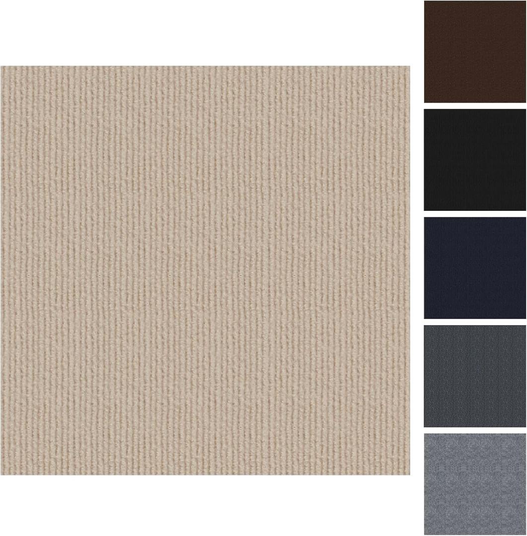 CUCOS Carpet Tiles Peel and Stick, Squares Carpet Floor Tile 12 x 12, Soft Padded Carpet Tiles, Self Adhesive Carpet 20 Tiles Per box/20Sq Ft (20 Pack, Khaki)