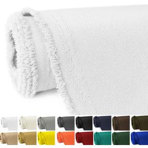Waterproof Canvas Fabric by The Yard 58" W 600D Upholstery Polyester Material Indoor Outdoor Water Resistant Fabric for Chair Cushion Furniture Cover Sewing DIY Cloth, 1 Yard White (1 Yard 55" x 36" (Pre-cut))