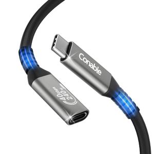 Coaxial USB 4 Extension Cable 0.6FT, USB C Male to Female Cable, Real 40Gbps, 8K/5K@60Hz, 240W, Compatible for MacBook, SSD, iPhone 16/15, Thunderbolt 4, MacBook, XPS, Surface Pro -Coaxial Version