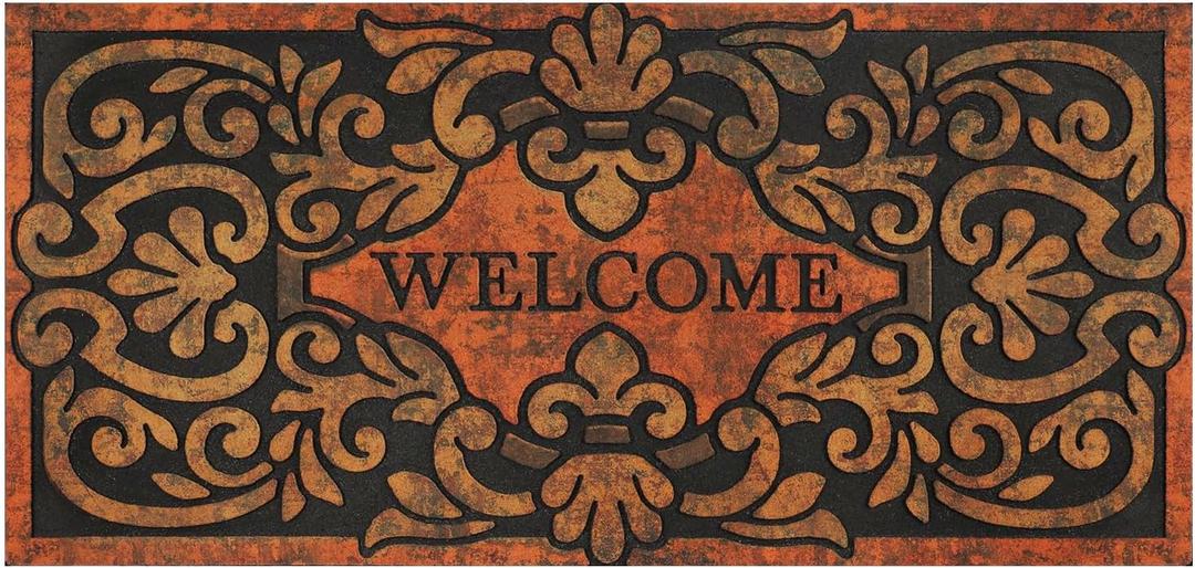Large 47"x22" Heavy Duty Welcome Mat Outdoor with Non-Slip Rubber Backing - Durable Outdoor Door Mat for Front Door Entrance, Garage, Patio & High Traffic AreasWelcome - Style2