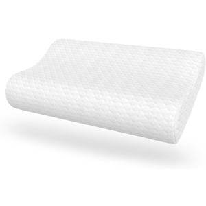 Gel Support Memory Foam Pillow, Standard Contour, Ventilated Cooling Memory Foam with Premium Polyester Cover, Side and Back Sleeper, White