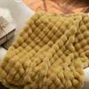 Ultra Soft Cozy Faux Fur Throw Blanket, Fuzzy Plush Thick Bubble Blanket, Oversize Luxury Fluffy Blanket for Couch, Sofa, Bedroom, and Living Room,50x60 Inches, Dark Yellow