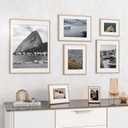 11x17 Picture Frame, Display Pictures 8x12 with Mat or 11x17 Without Mat, Wall Hanging Photo Frame, Natural, 1 Pack