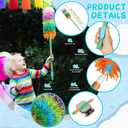 34" Piata Stick Accessories Set, Pinata Bat, Blindfold Eye Mask, Hemp Rope, Confetti (Blue)