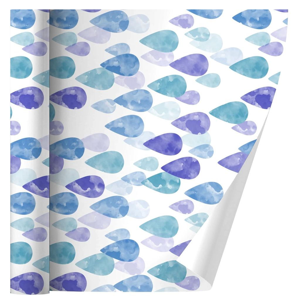 GRAPHICS & MORE Watercolor Raindrops Pattern Gift Wrap Wrapping Paper Rolls