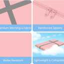 4 Pack Extra Large Moving Bags 90L with Clear Window, Heavy Duty Storage Totes with Zippers & Handles, College Packing Bags for Clothes, Boxes, Camping & Moving Supplies, Pink