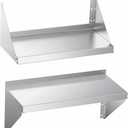 Stainless Steel Wall Shelf 12"x24" 2 Pack, Reversible Brackets